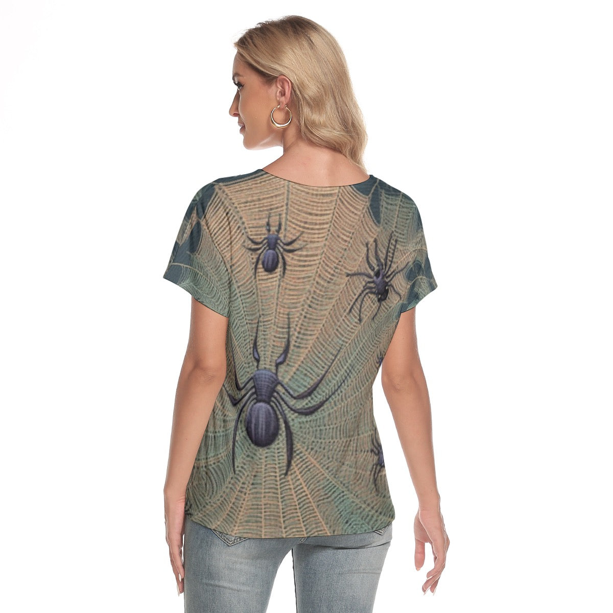 All-Over Print Women's Loose V-neck Short Sleeve T-shirt