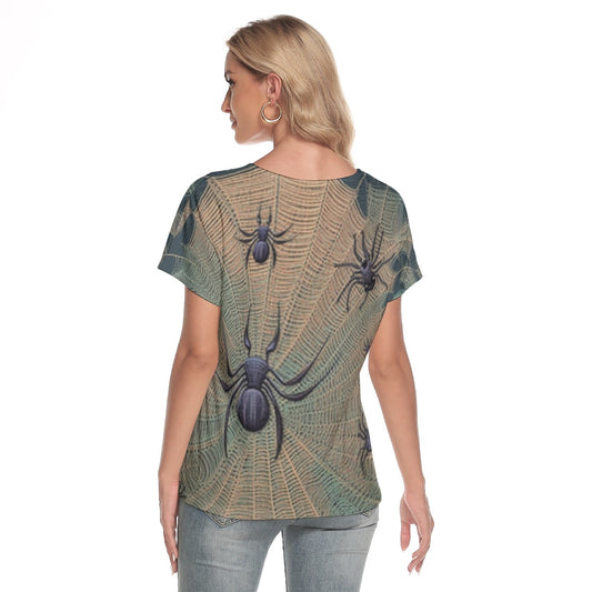 All-Over Print Women's Loose V-neck Short Sleeve T-shirt