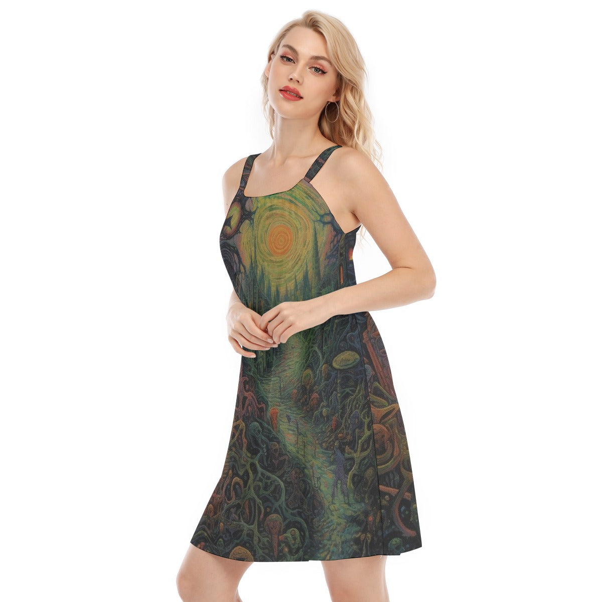 All-Over Print Women's O-neck Cami Dress