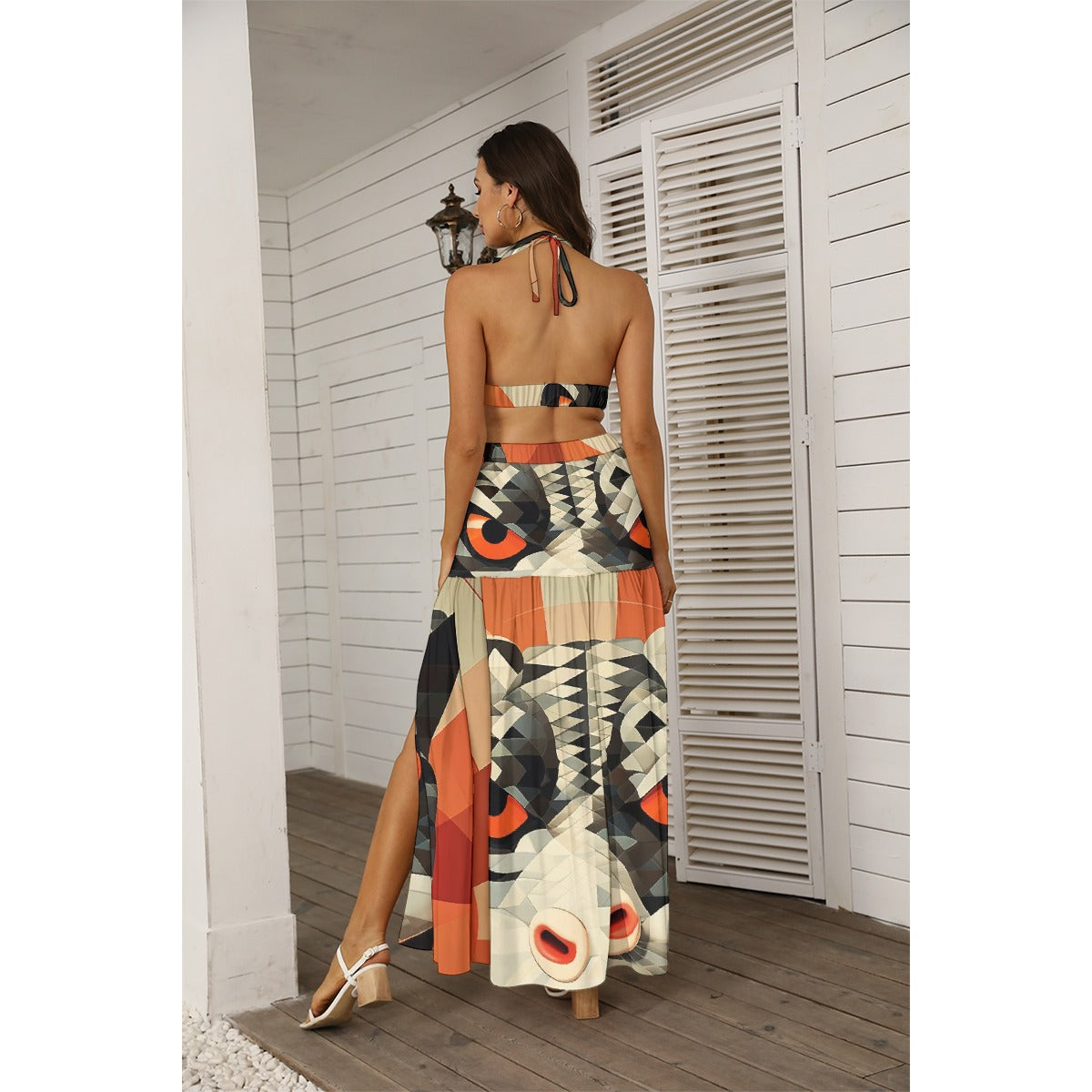 All-Over Print Women's Tie Back Wrap Dress