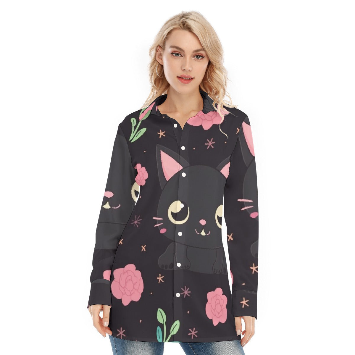 All-Over Print Women's Long Shirt