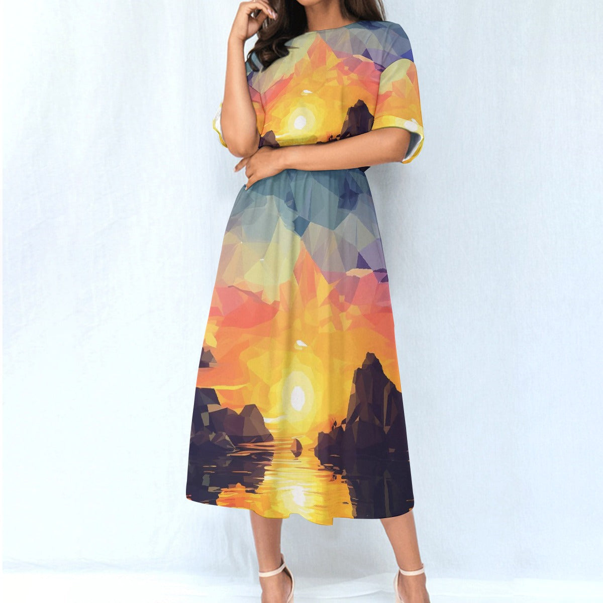 All-Over Print Women's Elastic Waist Dress