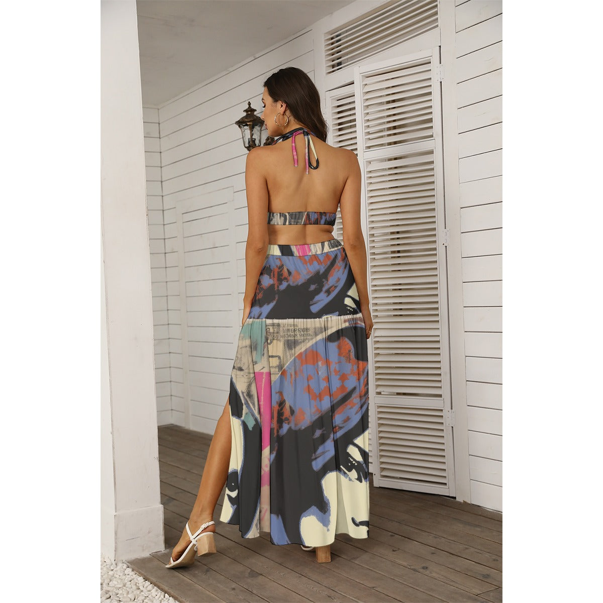 All-Over Print Women's Tie Back Wrap Dress