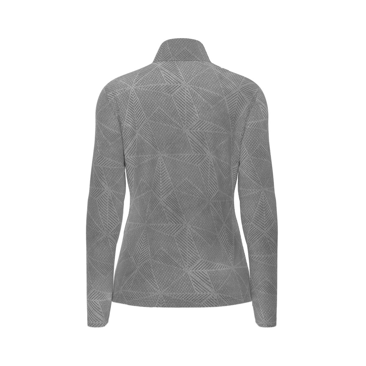 All-Over Print Women's Sports Collar Jersey With Long Sleeve