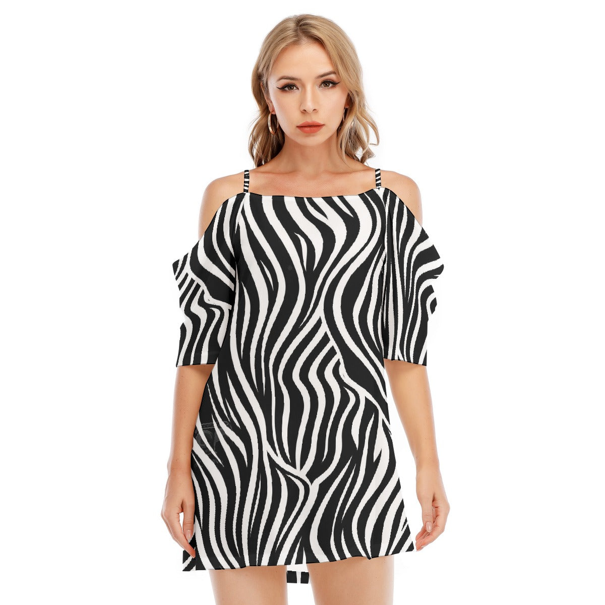 All-Over Print Women's Off-shoulder Cami Dress