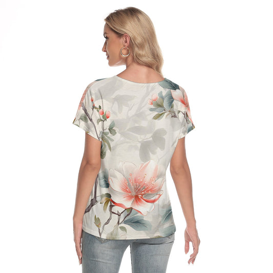 All-Over Print Women's Loose V-neck Short Sleeve T-shirt