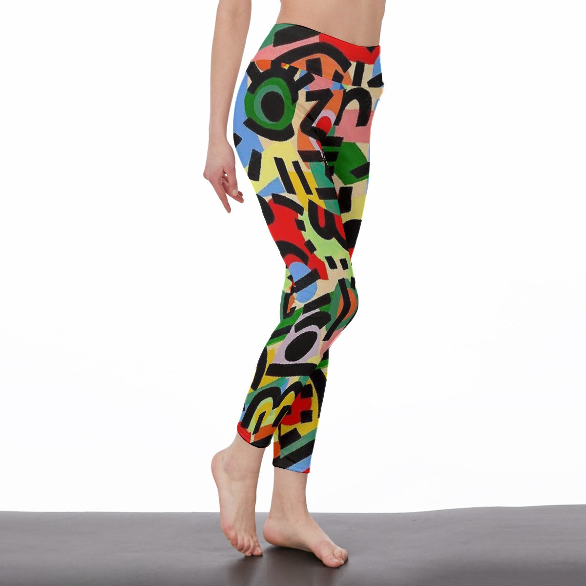 All-Over Print Women's High Waist Leggings | Side Stitch Closure