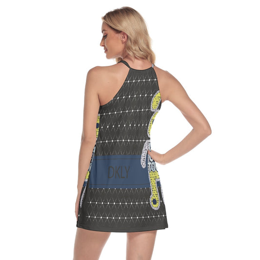 All-Over Print Women's Round Neck Above Knee Dress