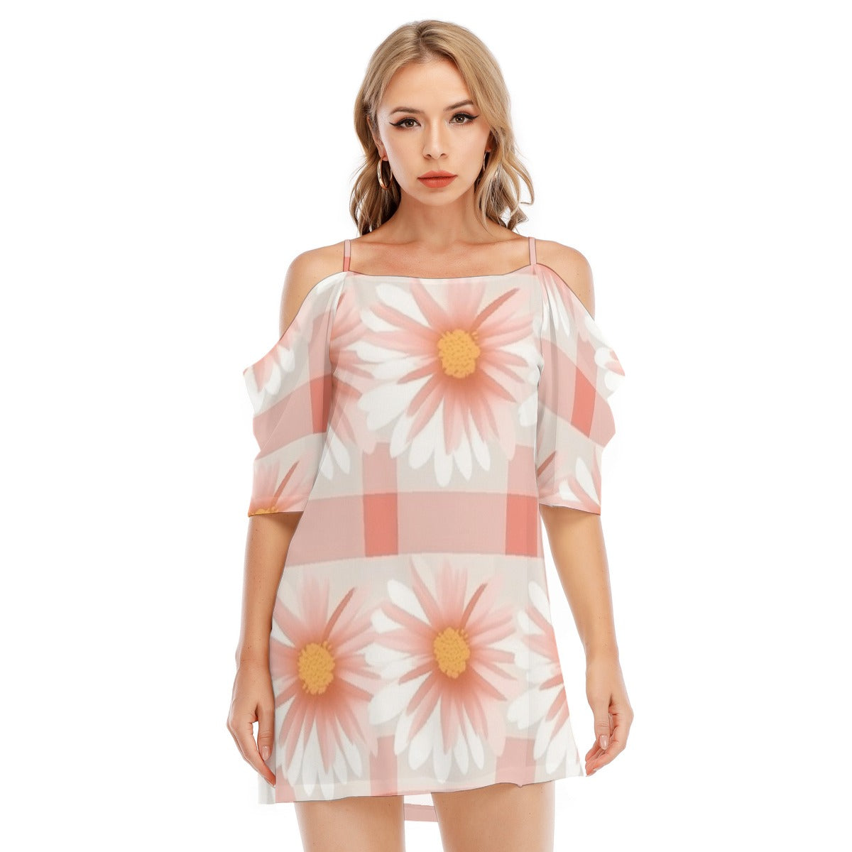 All-Over Print Women's Off-shoulder Cami Dress