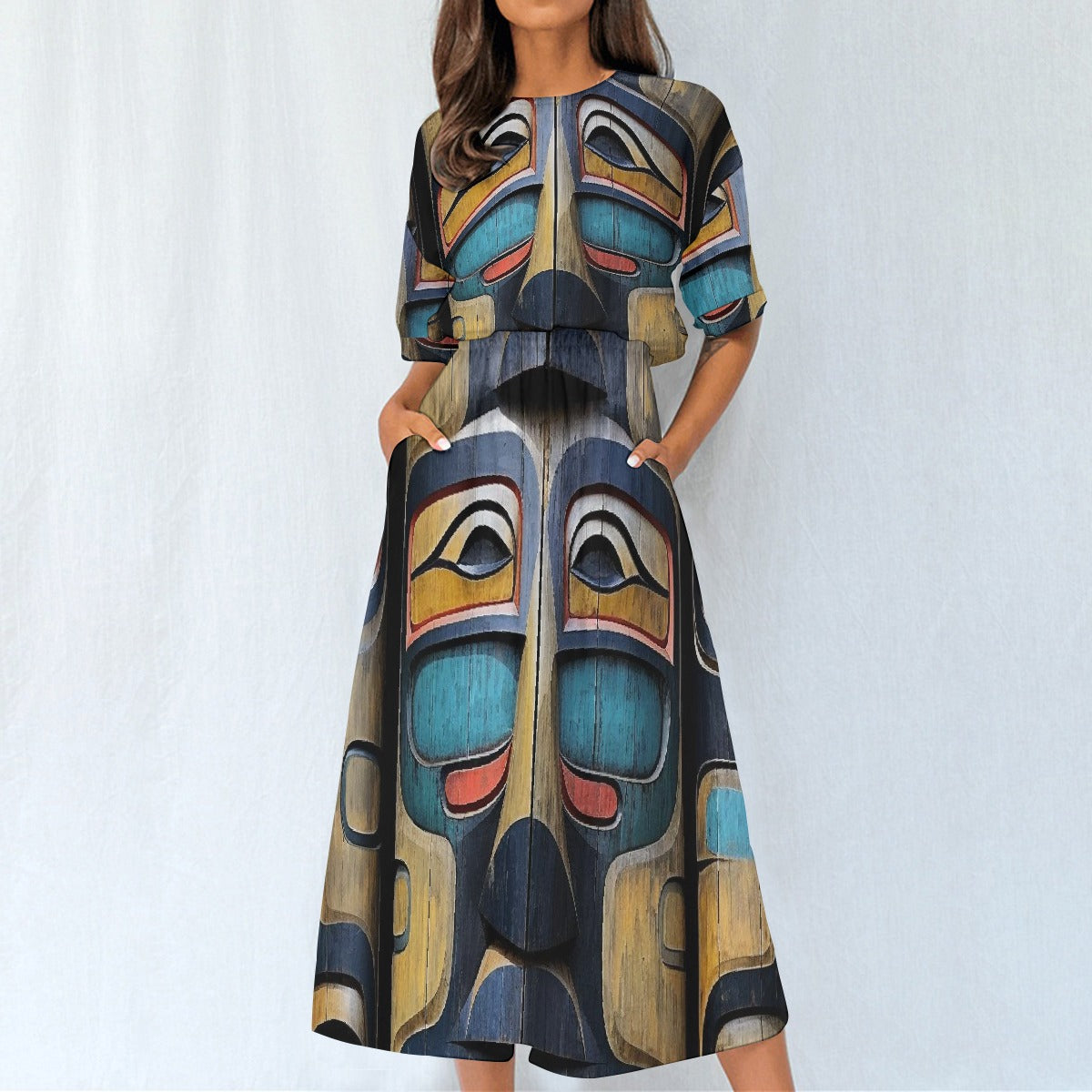 All-Over Print Women's Elastic Waist Dress