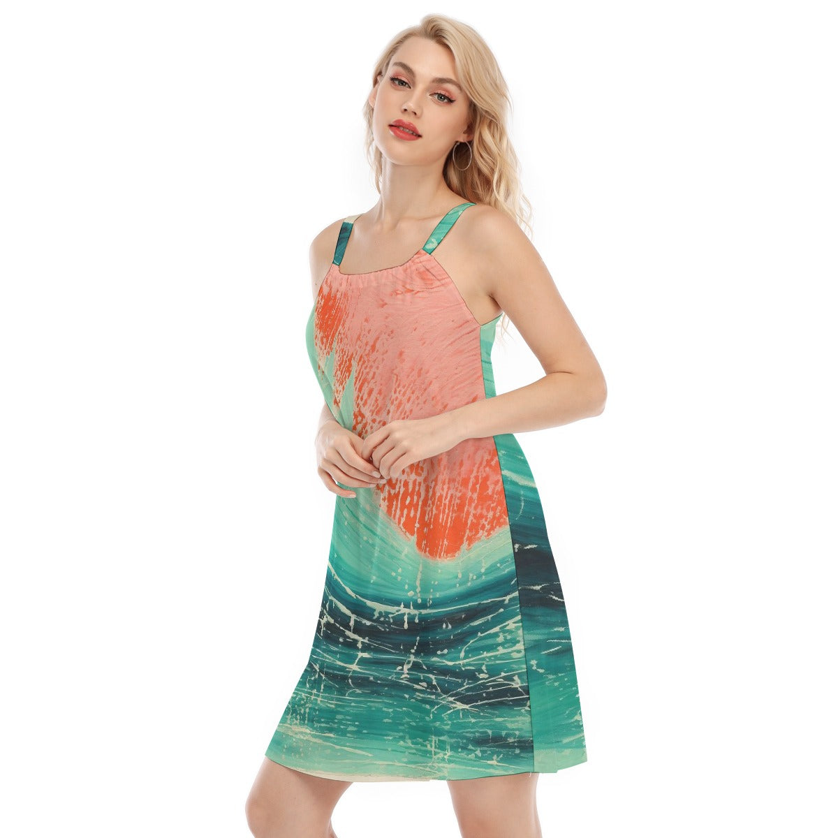 All-Over Print Women's O-neck Cami Dress