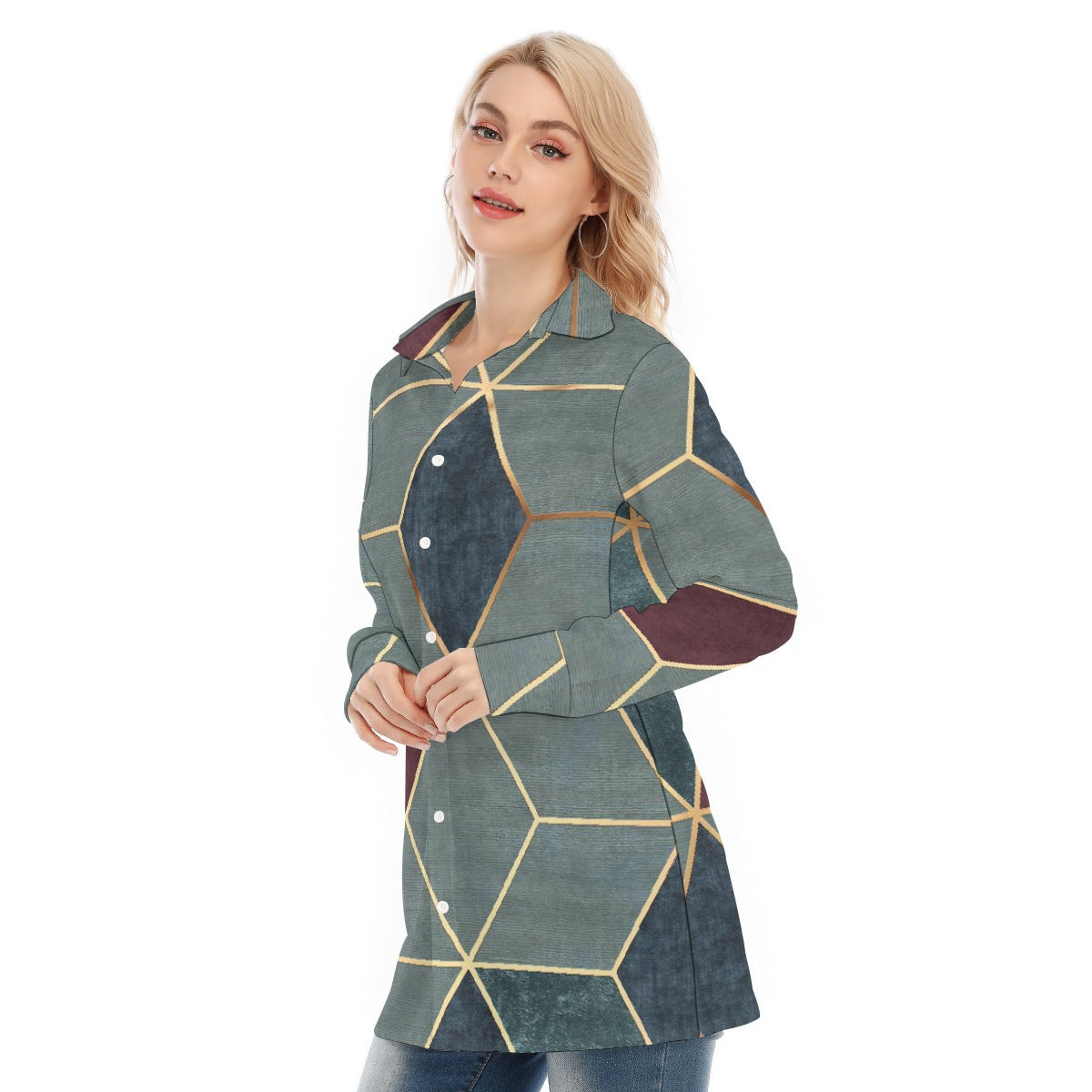 All-Over Print Women's Long Shirt