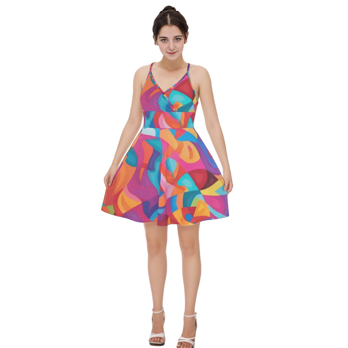 All-Over Print Women‘s Cross Cami Dress