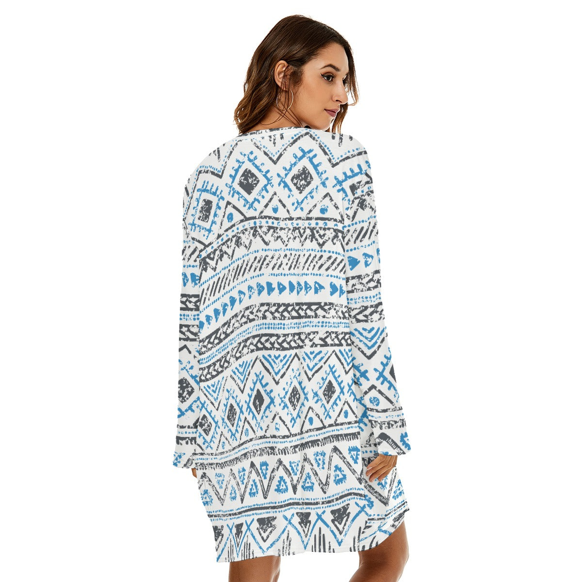 All-Over Print  Women's Loose Crew Neck Dress