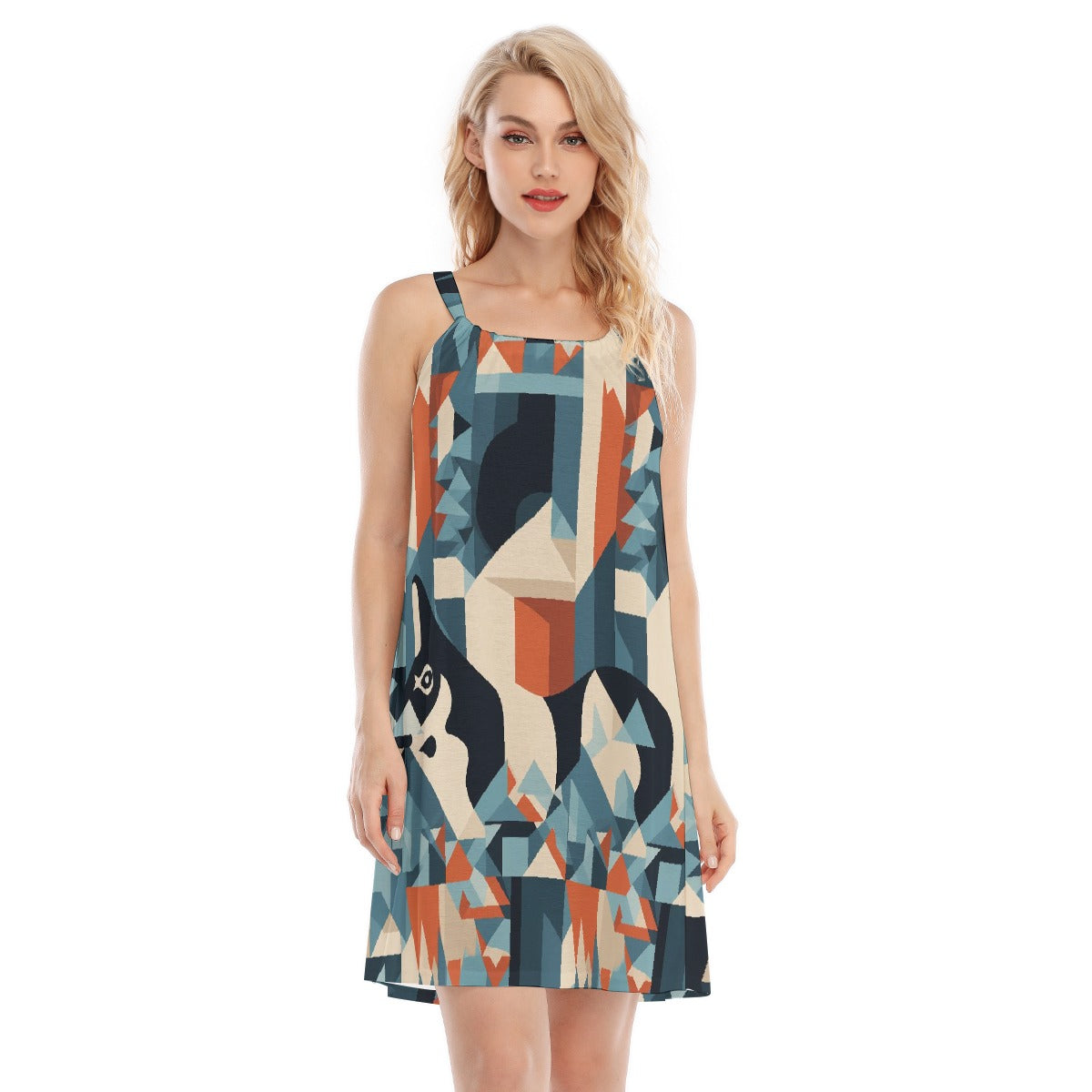 All-Over Print Women's O-neck Cami Dress