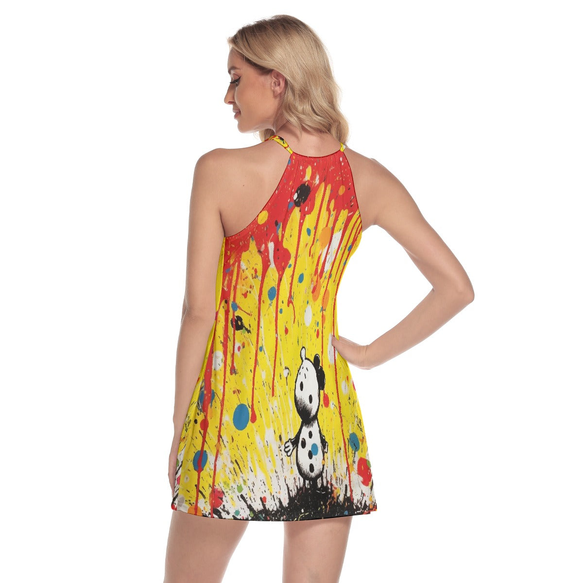 All-Over Print Women's Round Neck Above Knee Dress