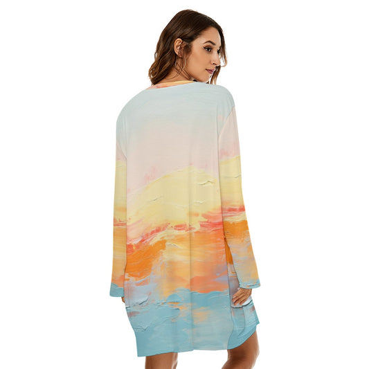 All-Over Print  Women's Loose Crew Neck Dress