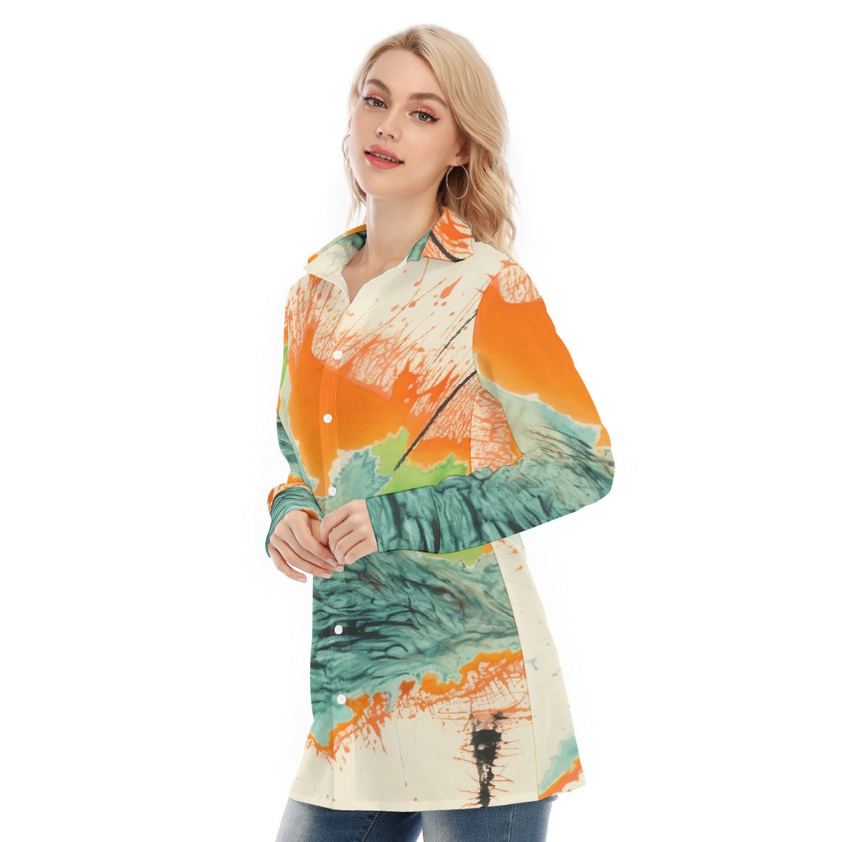 All-Over Print Women's Long Shirt