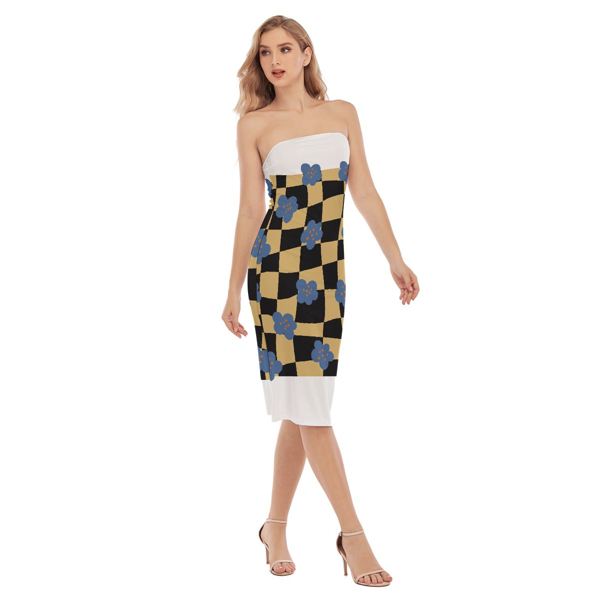 All-Over Print Women's Side Split Tube Top Dress