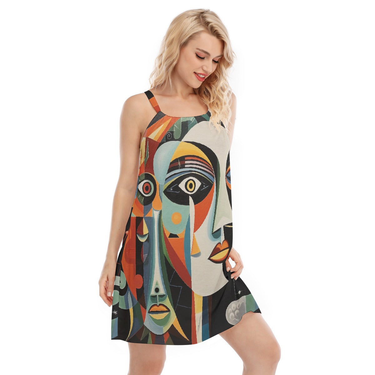 All-Over Print Women's O-neck Cami Dress