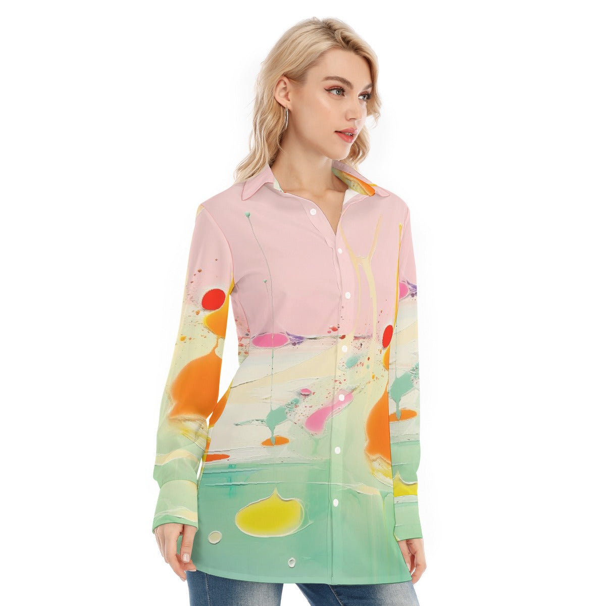 All-Over Print Women's Long Shirt