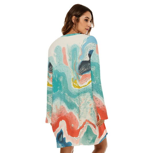 All-Over Print  Women's Loose Crew Neck Dress