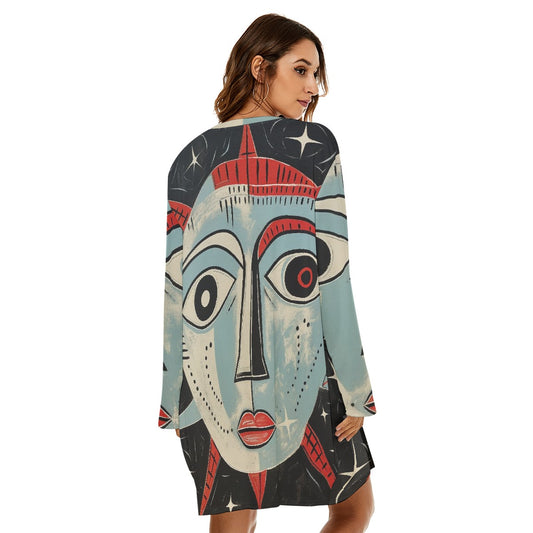 All-Over Print  Women's Loose Crew Neck Dress