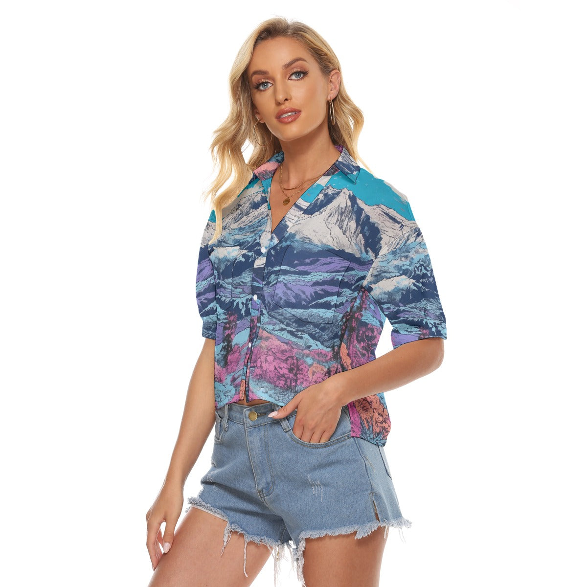 All-Over Print Women's V-neck Shirts