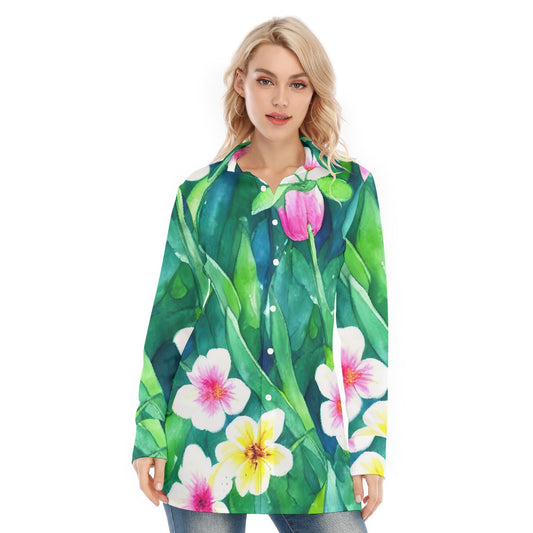 All-Over Print Women's Long Shirt