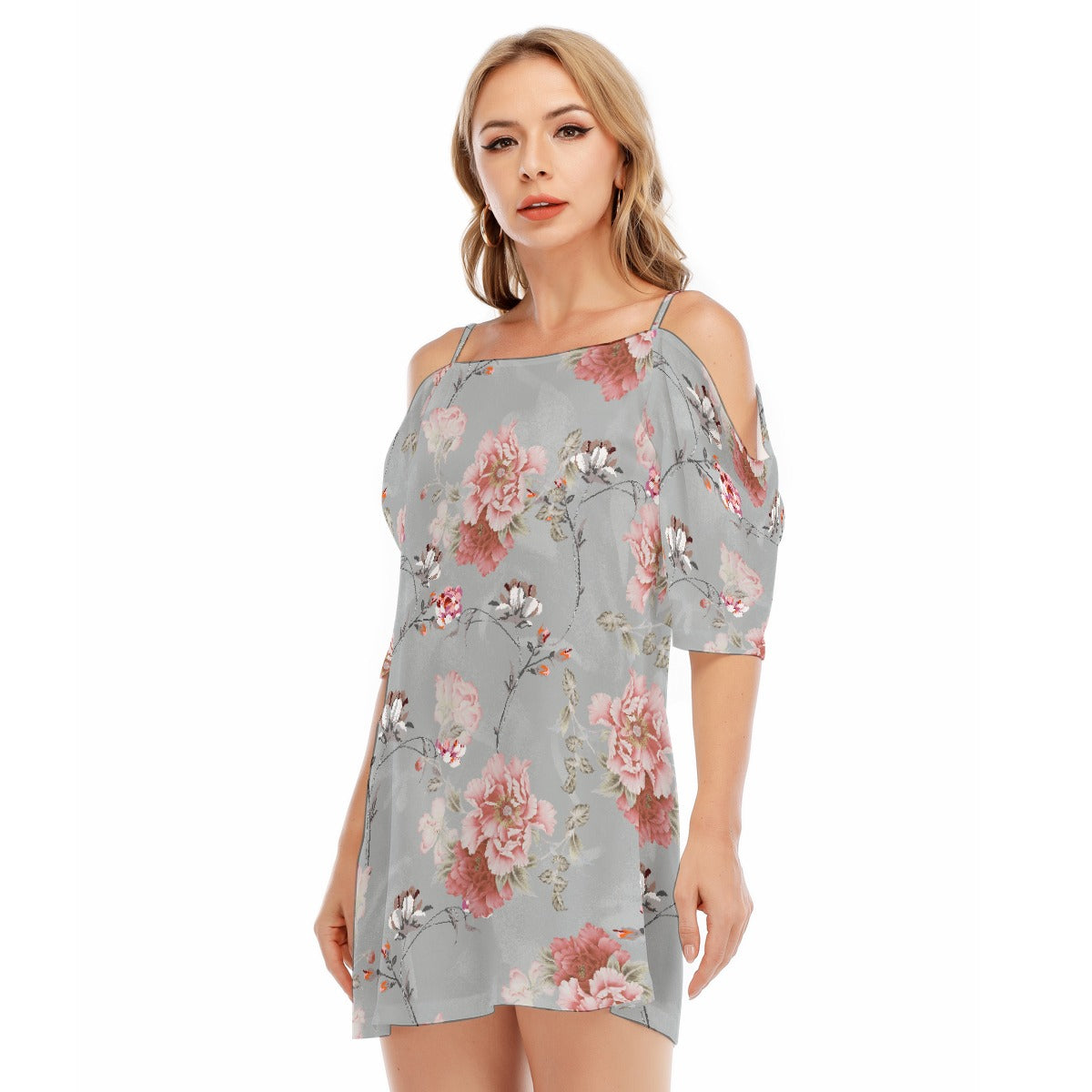 All-Over Print Women's Off-shoulder Cami Dress