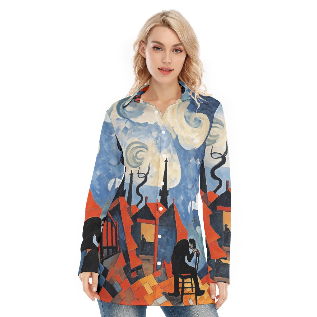 All-Over Print Women's Long Shirt