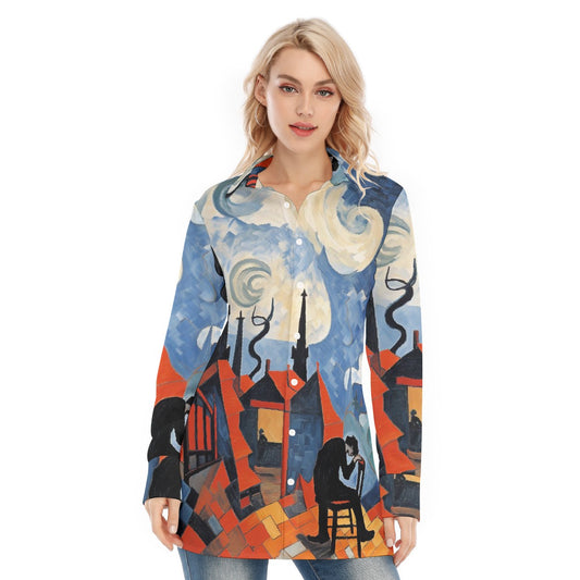 All-Over Print Women's Long Shirt