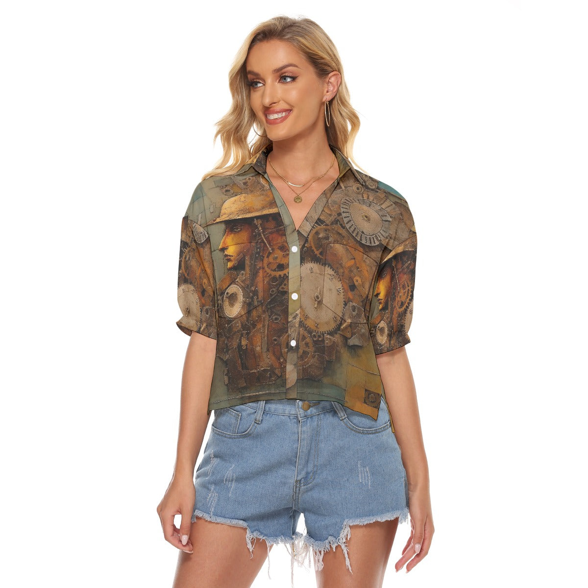 All-Over Print Women's V-neck Shirts