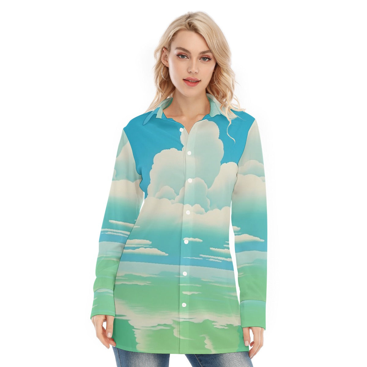 All-Over Print Women's Long Shirt