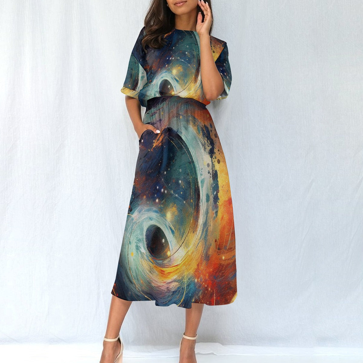 All-Over Print Women's Elastic Waist Dress