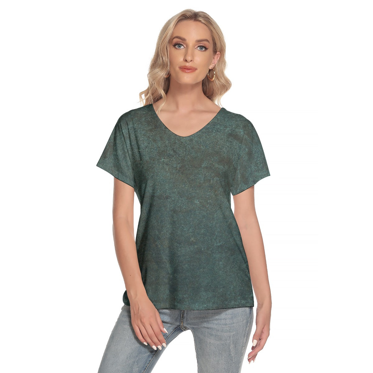 All-Over Print Women's Loose V-neck Short Sleeve T-shirt