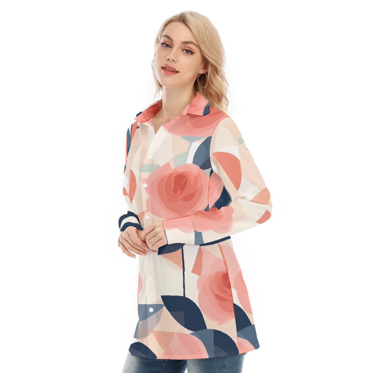 All-Over Print Women's Long Shirt