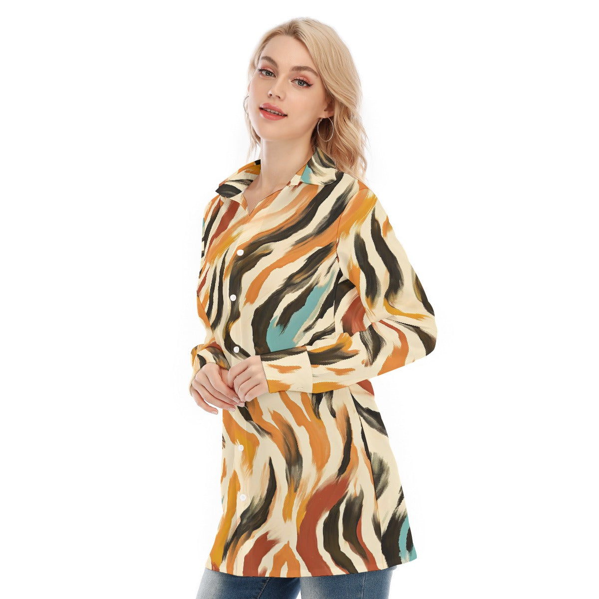 All-Over Print Women's Long Shirt