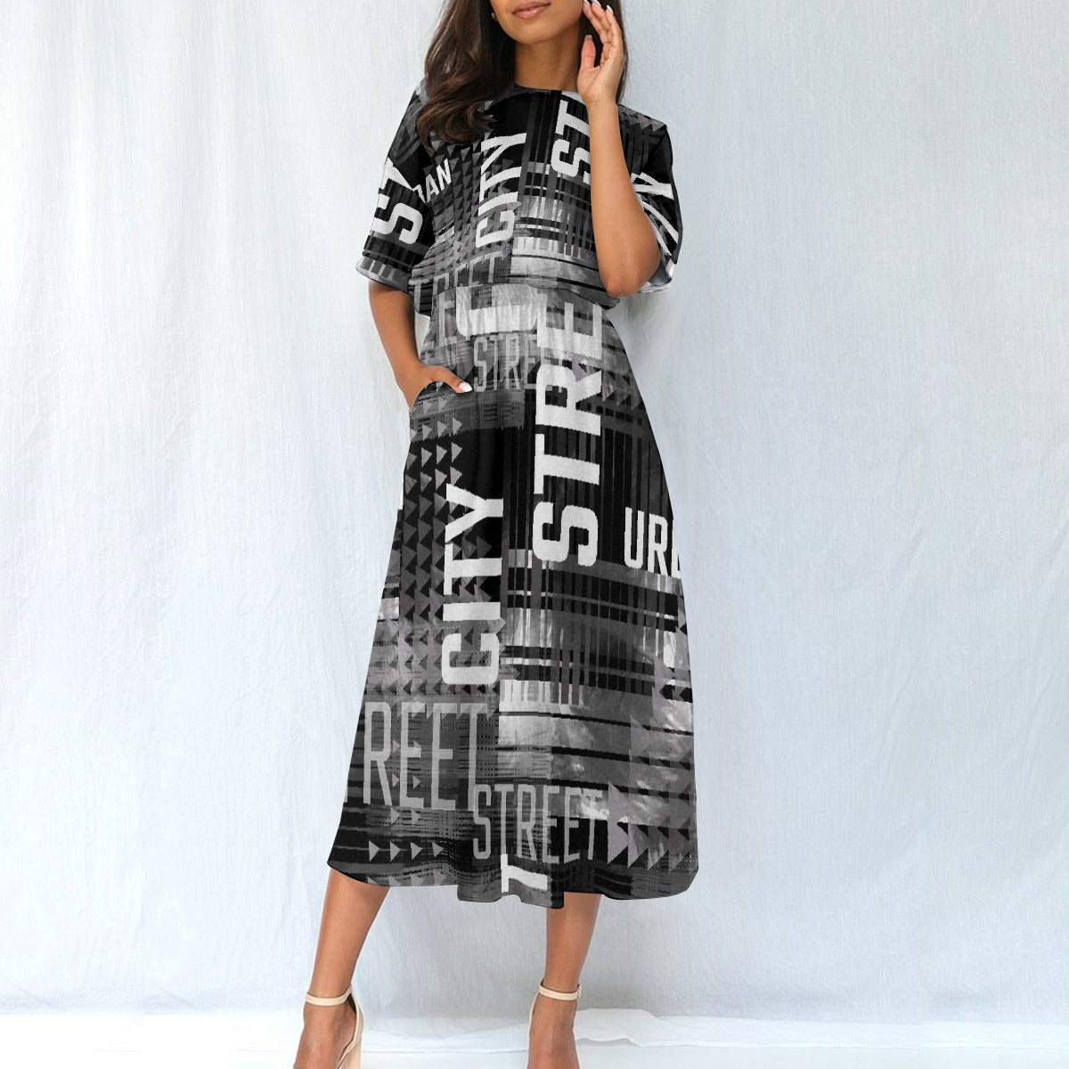 All-Over Print Women's Elastic Waist Dress