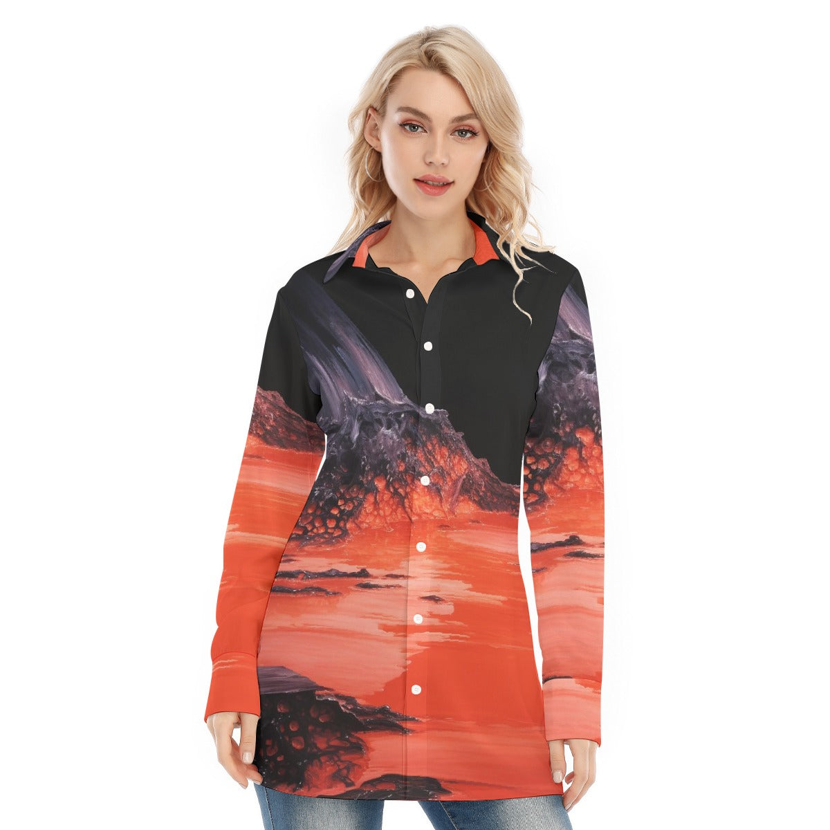 All-Over Print Women's Long Shirt