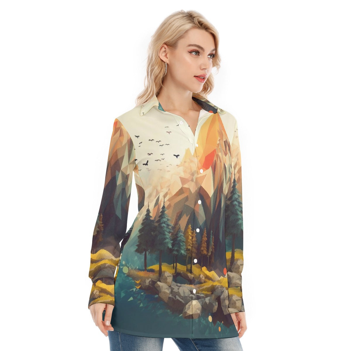 All-Over Print Women's Long Shirt