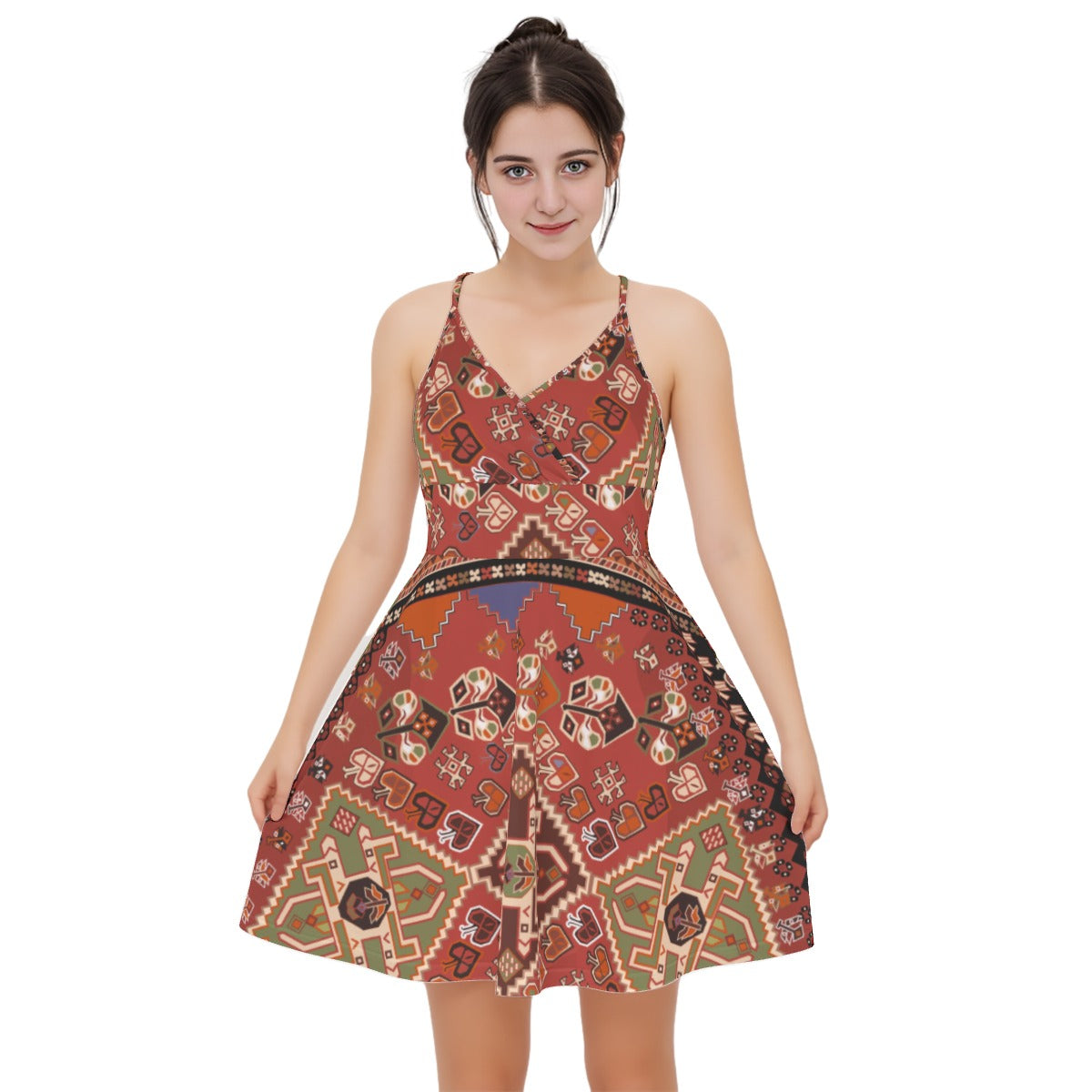 All-Over Print Women‘s Cross Cami Dress