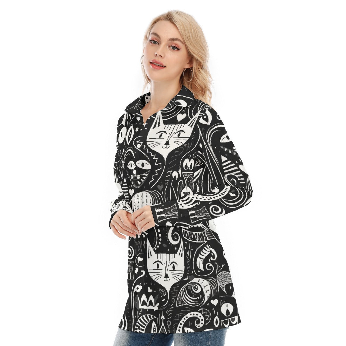 All-Over Print Women's Long Shirt