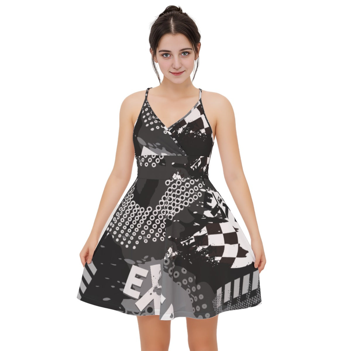 All-Over Print Women‘s Cross Cami Dress