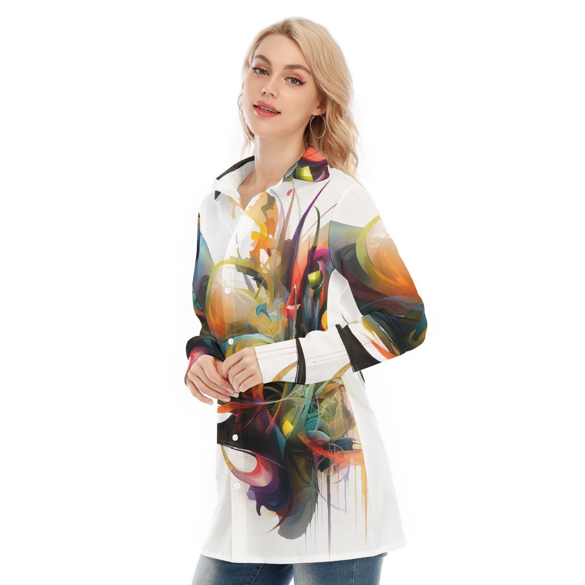 All-Over Print Women's Long Shirt