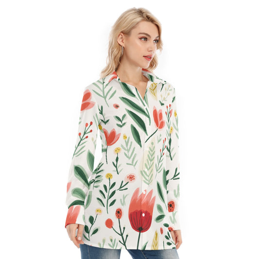 All-Over Print Women's Long Shirt