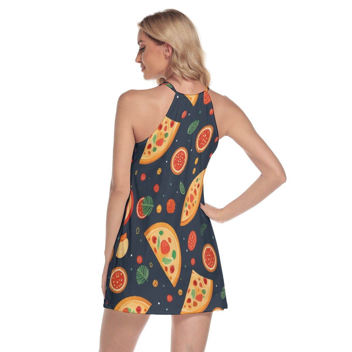 All-Over Print Women's Round Neck Above Knee Dress