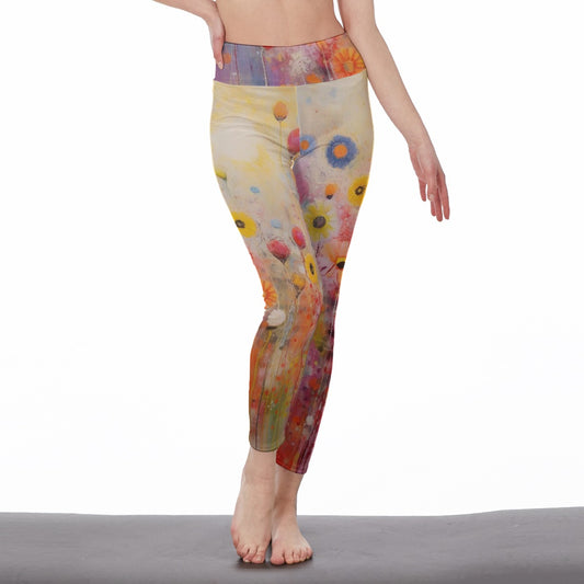 All-Over Print Women's High Waist Leggings | Side Stitch Closure