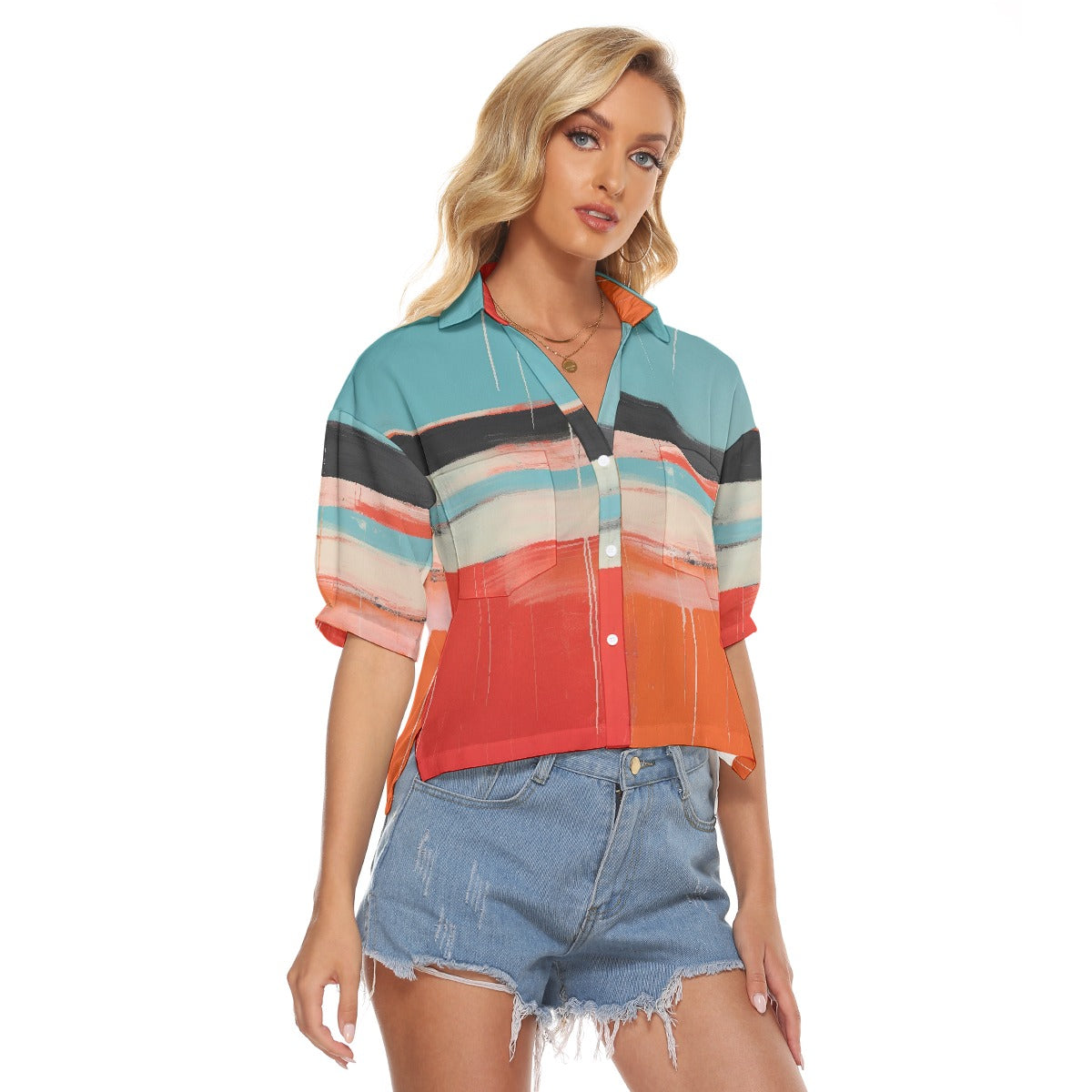 All-Over Print Women's V-neck Shirts