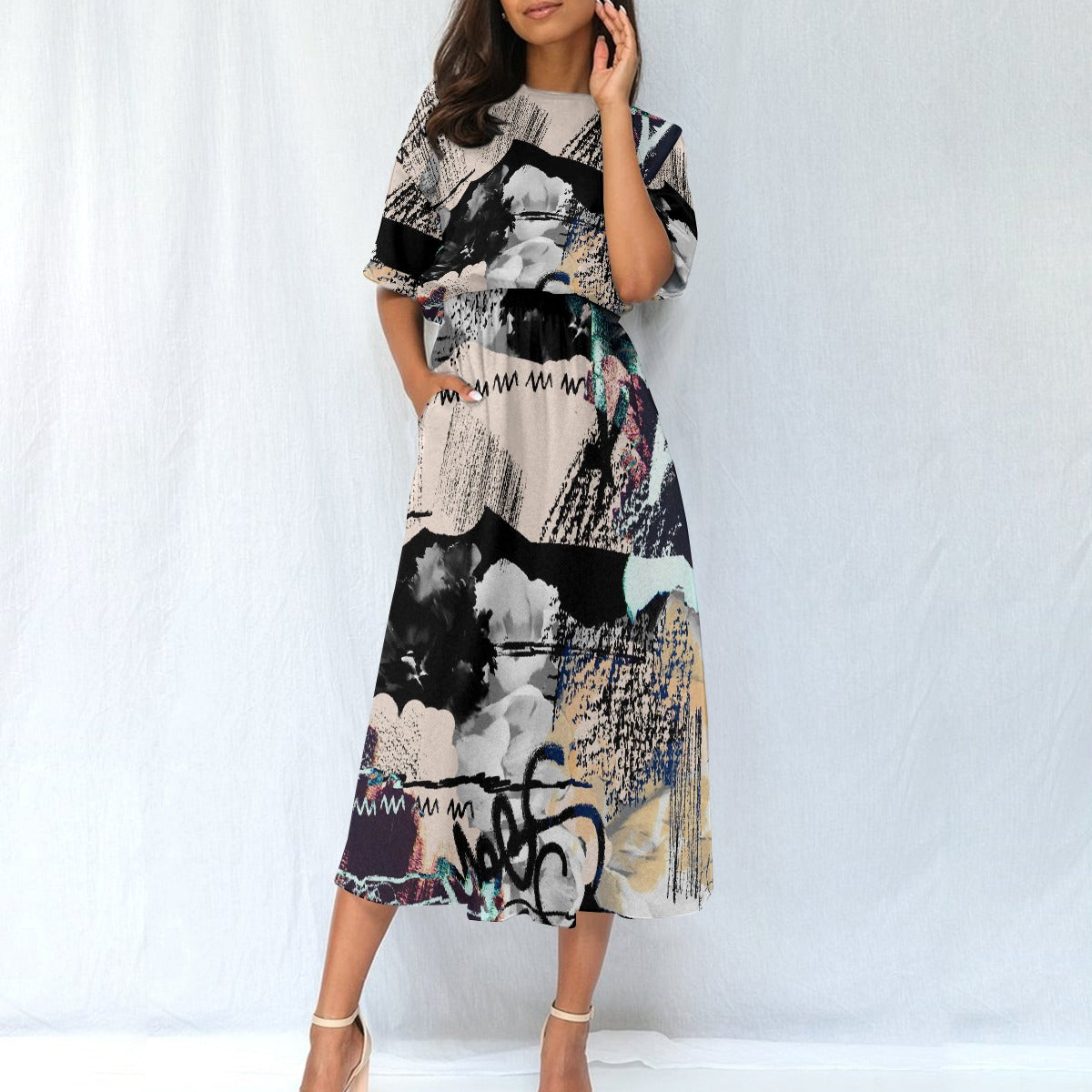 All-Over Print Women's Elastic Waist Dress